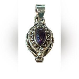 Sterling Silver Amethyst Poison Pendant New